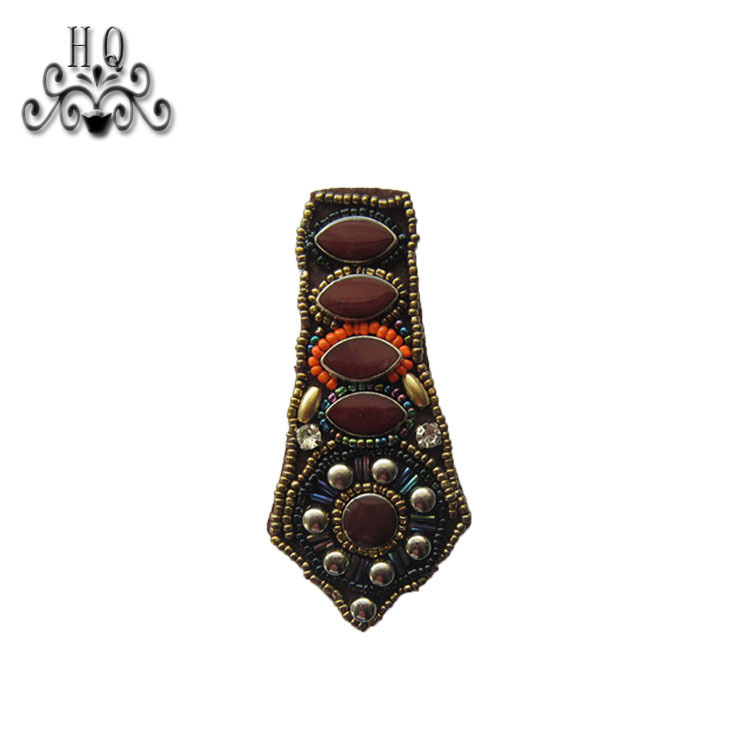 Cross-border explosive Bohemian style women's shoes Children's shoes Hand-beaded embroidery shoes flower shoe buckle Shoe accessories electroembroidered acrylic