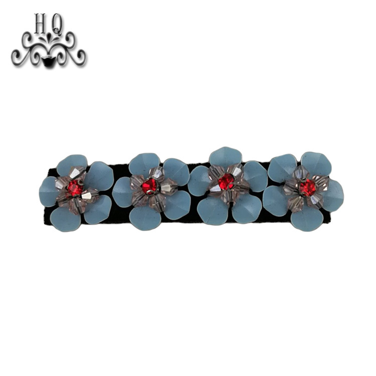 Cross-border explosive cloth flower slippers Women's shoes children's shoes hand stitched bead bead embroidery shoes flower shoe buckle shoe material clothing accessories