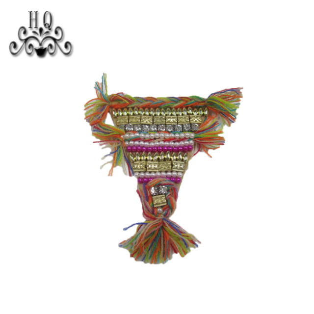 Factory direct selling explosive Bohemia beaded embroidery shoes flower beaded sewing beaded sandals accessories to sample processing custom