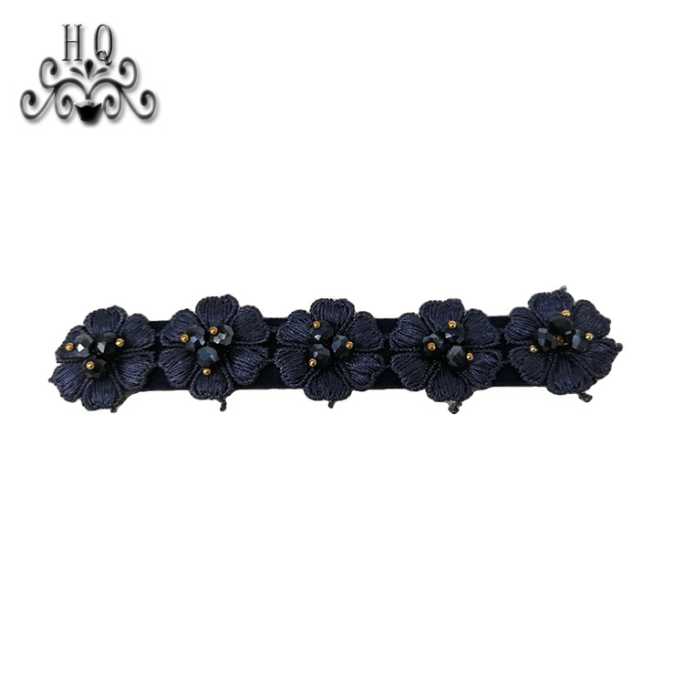 Cross-border explosive cloth flower slippers Women's shoes children's shoes hand stitched bead bead embroidery shoes flower shoe buckle shoe material clothing accessories