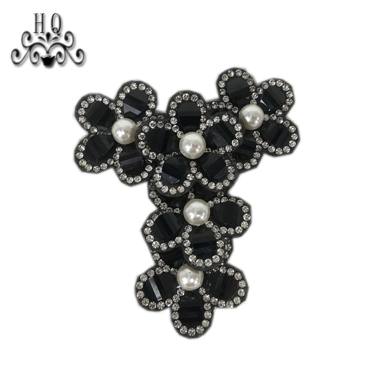 Cross-border explosive hand-stitched beaded beaded women's shoes children's shoes beaded embroidery shoes buckle shoes accessories acrylic