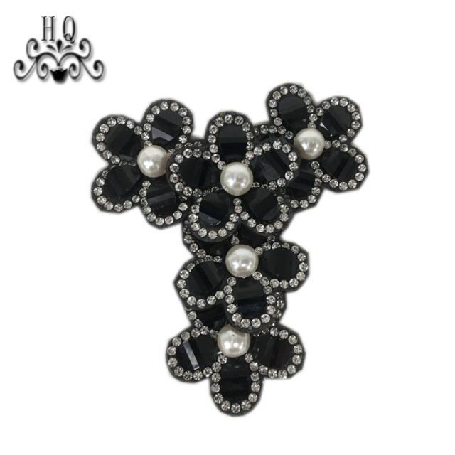 Cross-border explosive hand-stitched beaded beaded women's shoes children's shoes beaded embroidery shoes buckle shoes accessories acrylic