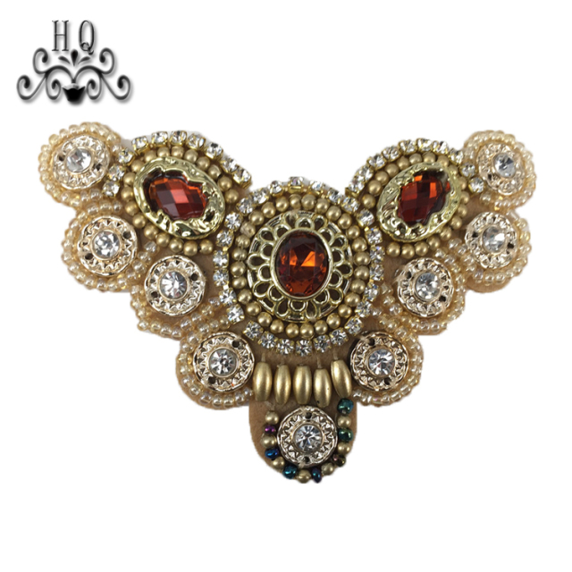 Cross-border explosive hand-stitched beaded beaded women's shoes children's shoes beaded embroidery shoes buckle shoes accessories acrylic