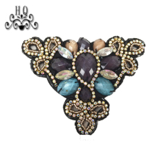 Cross-border explosive hand-stitched beaded beaded women's shoes children's shoes beaded embroidery shoes buckle shoes accessories acrylic