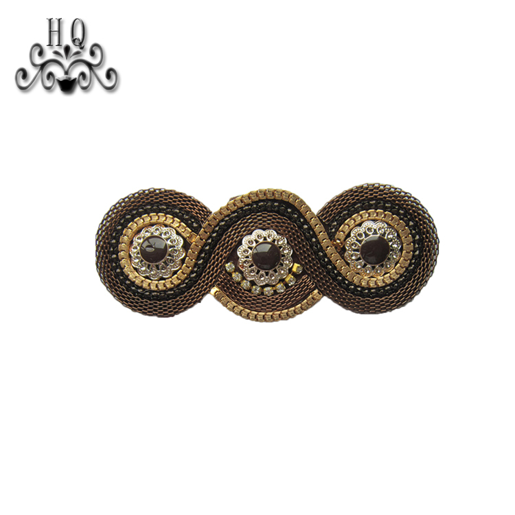 Cross-border explosive Bohemian style women's shoes zipper children's shoes Hand-beaded embroidery shoes Floral shoe buckle Shoe accessories electroembroidered acrylic