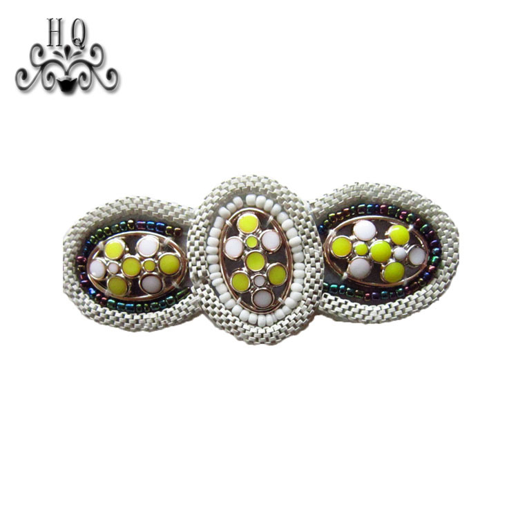 Cross-border explosive Bohemian style women's shoes zipper children's shoes Hand-beaded embroidery shoes Floral shoe buckle Shoe accessories electroembroidered acrylic