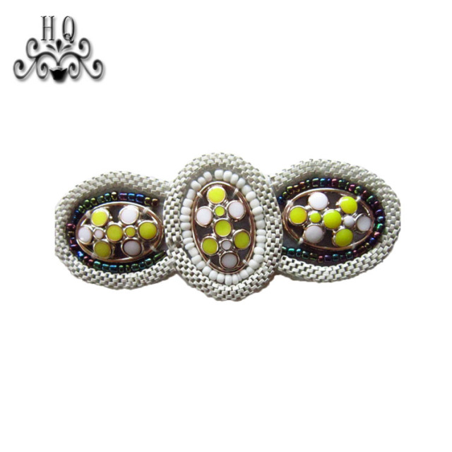 Cross-border explosive Bohemian style women's shoes zipper children's shoes Hand-beaded embroidery shoes Floral shoe buckle Shoe accessories electroembroidered acrylic