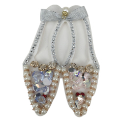 Europe and the United States new Bohemia beaded beaded embroidery shoes flower electric embroidery women's shoes slippers children's shoes flower shoe buckle accessories to sample processing custom