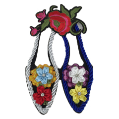 Europe and the United States new Bohemia beaded beaded embroidery shoes flower electric embroidery women's shoes slippers children's shoes flower shoe buckle accessories to sample processing custom