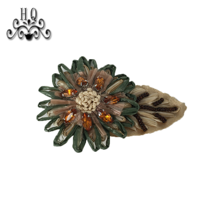 Europe and the United States new Bohemia beaded beaded shoes floral beaded women's shoes slippers children's shoes floral shoe buckle accessories to sample processing