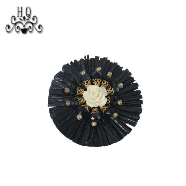 Europe and the United States new Bohemia beaded beaded shoes floral beaded women's shoes slippers children's shoes floral shoe buckle accessories to sample processing