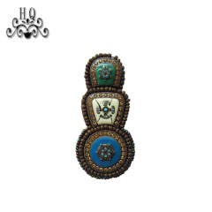 Cross-border explosive Bohemian style women's shoes zipper children's shoes Hand-beaded embroidery shoes Floral shoe buckle Shoe accessories electroembroidered acrylic