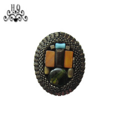 Cross-border explosive Bohemian style women's shoes zipper children's shoes Hand-beaded embroidery shoes Floral shoe buckle Shoe accessories electroembroidered acrylic