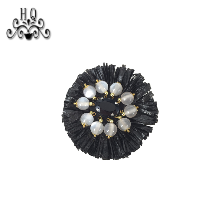 New sales of hand-stitched beaded craft sandals flower shoe material upper shoe buckle accessories