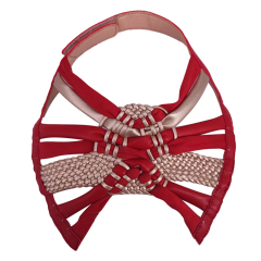 Hot new braided laser spot hot diamond jewelry women sandals upper semi-finished wholesale processing customization