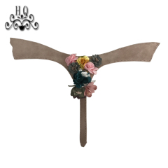 2021 new stitched bead chain shoe material female fashion jewel inlaid sandal upper semi-finished products to sample processing custom