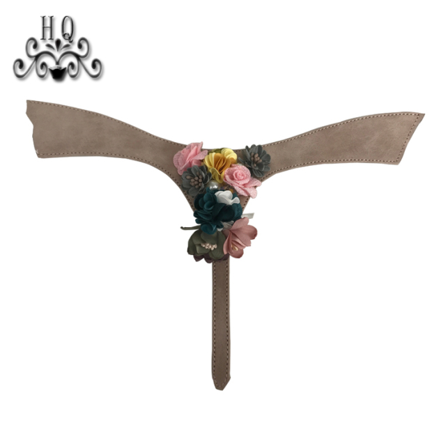 2021 new stitched bead chain shoe material female fashion jewel inlaid sandal upper semi-finished products to sample processing custom