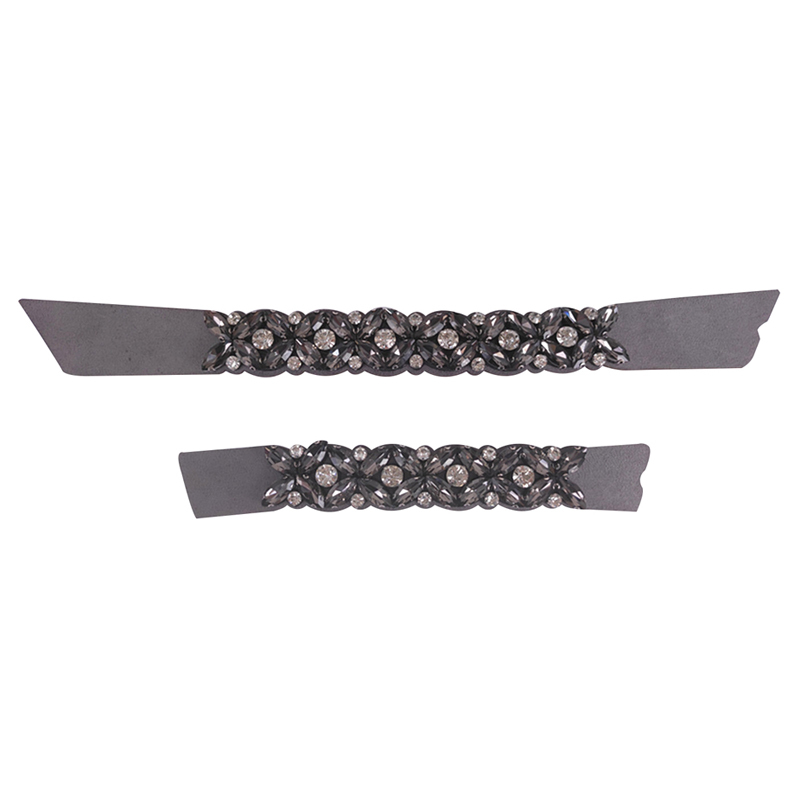 2021 new stitched bead chain shoe material female fashion jewel inlaid sandal upper semi-finished products to sample processing custom