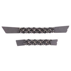 2021 new stitched bead chain shoe material female fashion jewel inlaid sandal upper semi-finished products to sample processing custom