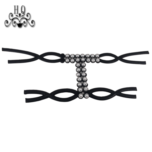 2021 new stitched bead chain shoe material female fashion jewel inlaid sandal upper semi-finished products to sample processing custom