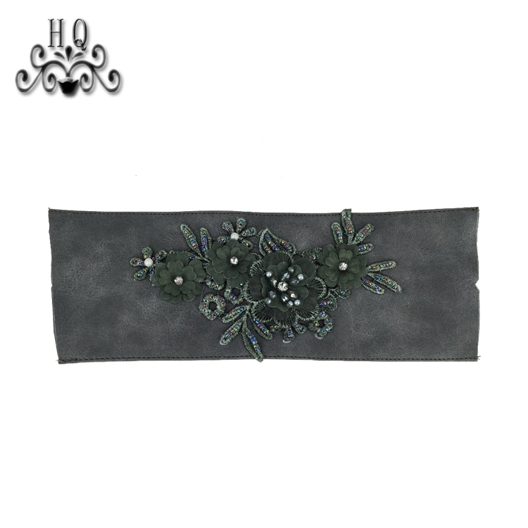 2021 new stitched bead chain shoe material female fashion jewel inlaid sandal upper semi-finished products to sample processing custom