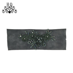 2021 new stitched bead chain shoe material female fashion jewel inlaid sandal upper semi-finished products to sample processing custom