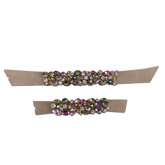 2021 new stitched bead chain shoe material female fashion jewel inlaid sandal upper semi-finished products to sample processing custom