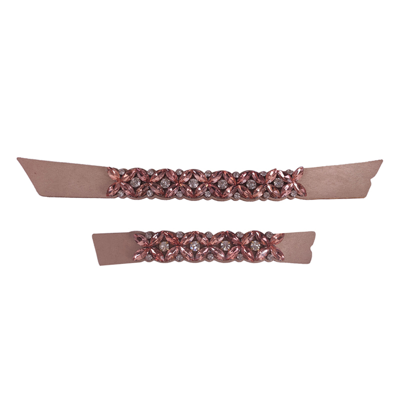 2021 new stitched bead chain shoe material female fashion jewel inlaid sandal upper semi-finished products to sample processing custom