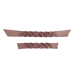 2021 new stitched bead chain shoe material female fashion jewel inlaid sandal upper semi-finished products to sample processing custom