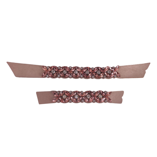 2021 new stitched bead chain shoe material female fashion jewel inlaid sandal upper semi-finished products to sample processing custom