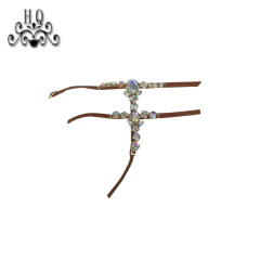 2021 new stitched bead chain shoe material female fashion jewel inlaid sandal upper semi-finished products to sample processing custom