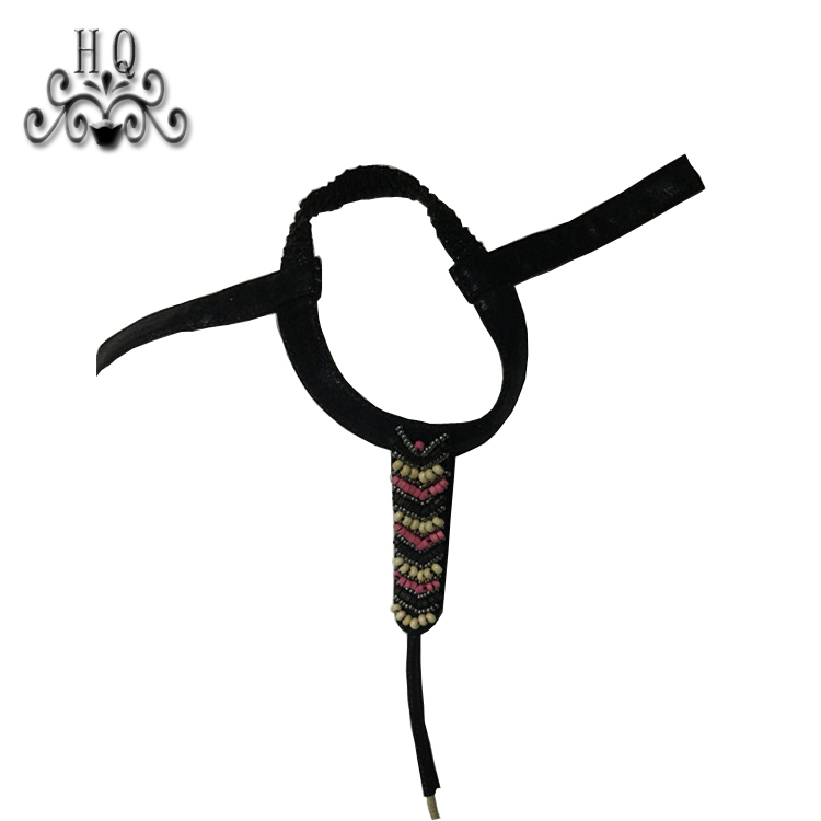 New stitched bead chain shoe material female fashion jewel inlaid sandal upper semi-finished products to sample processing custom