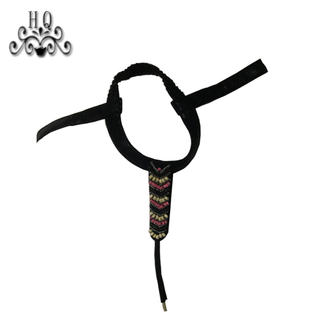 New stitched bead chain shoe material female fashion jewel inlaid sandal upper semi-finished products to sample processing custom