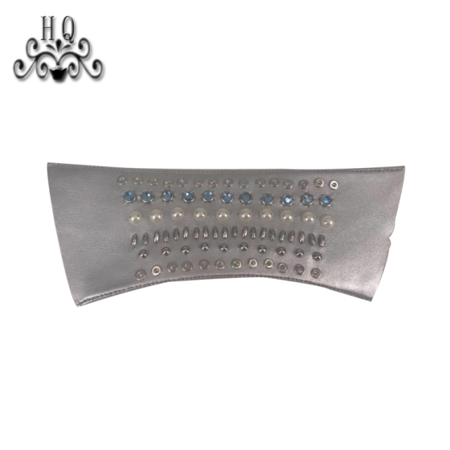 New stitched bead chain shoe material female fashion jewel inlaid sandal upper semi-finished products to sample processing custom