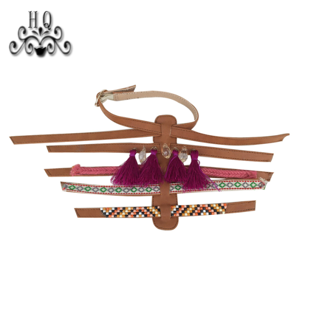 New stitched bead chain shoe material female fashion jewel inlaid sandal upper semi-finished products to sample processing custom