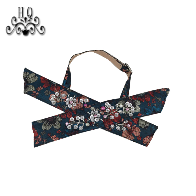 New stitched bead chain shoe material female fashion jewel inlaid sandal upper semi-finished products to sample processing custom