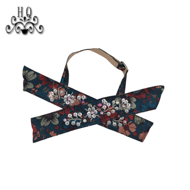 New stitched bead chain shoe material female fashion jewel inlaid sandal upper semi-finished products to sample processing custom