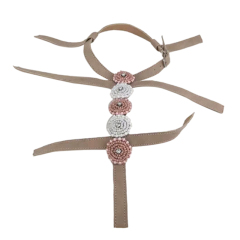 Cross-border manufacturers hand-stitched bead women's slippers shoe upper shoe materials shoe accessories processing customization