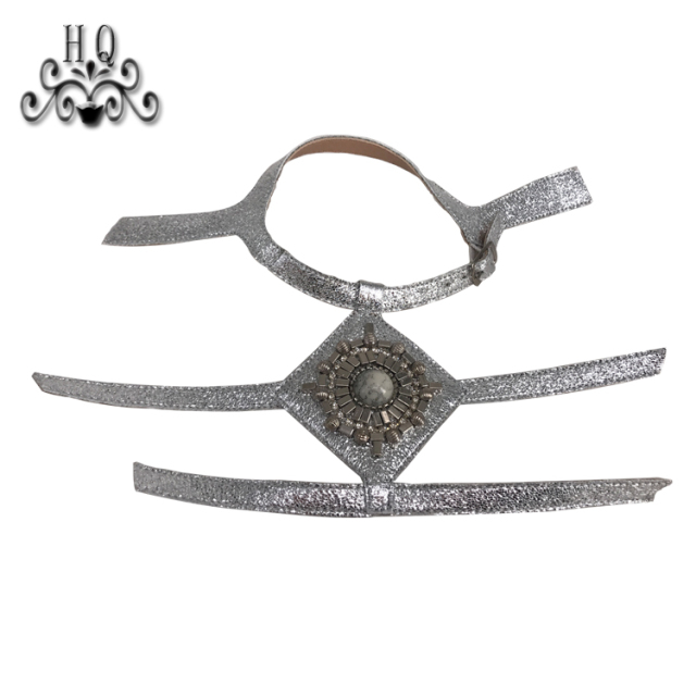 New stitched bead chain shoe material female fashion jewel inlaid sandal upper semi-finished products to sample processing custom