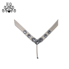 New stitched bead chain shoe material female fashion jewel inlaid sandal upper semi-finished products to sample processing custom