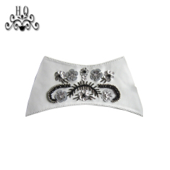New stitched bead chain shoe material female fashion jewel inlaid sandal upper semi-finished products to sample processing custom