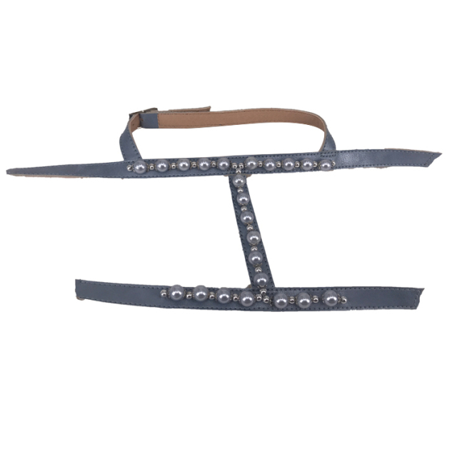 New stitched bead chain shoe material female fashion jewel inlaid sandal upper semi-finished products to sample processing custom