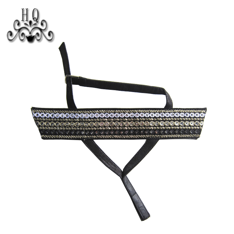 New stitched bead chain shoe material female fashion jewel inlaid sandal upper semi-finished products to sample processing custom