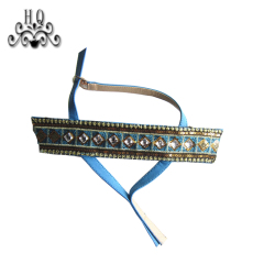 New stitched bead chain shoe material female fashion jewel inlaid sandal upper semi-finished products to sample processing custom