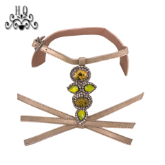 New stitched bead chain shoe material female fashion jewel inlaid sandal upper semi-finished products to sample processing custom