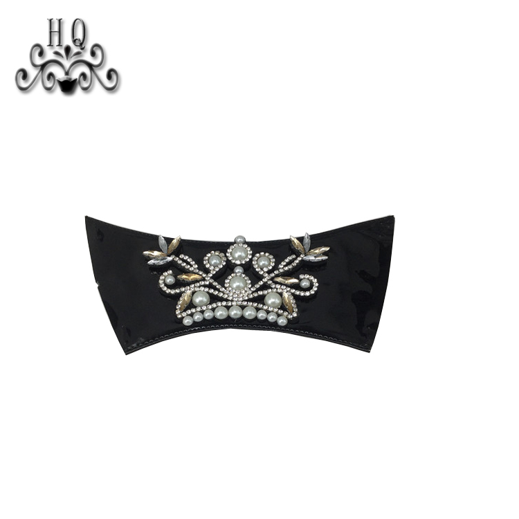 New stitched bead chain shoe material female fashion jewel inlaid sandal upper semi-finished products to sample processing custom