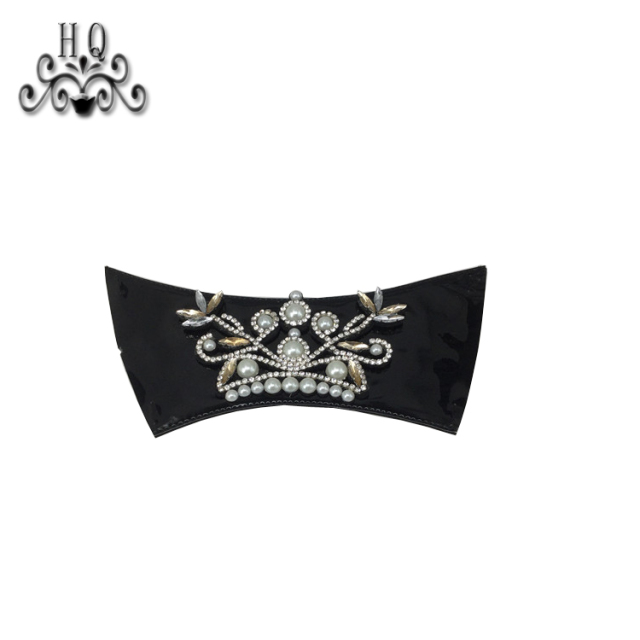 New stitched bead chain shoe material female fashion jewel inlaid sandal upper semi-finished products to sample processing custom