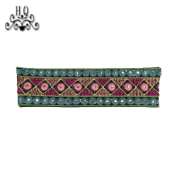 Cross-border manufacturers hand-stitched bead women's slippers shoe upper shoe materials shoe accessories processing customization