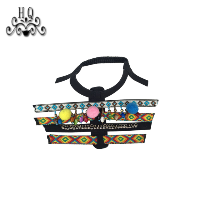 New stitched bead chain shoe material female fashion jewel inlaid sandal upper semi-finished products to sample processing custom