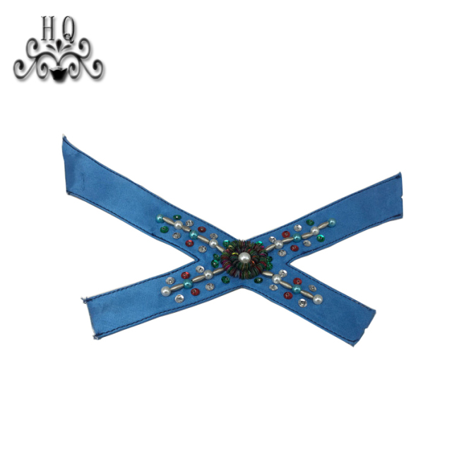 Cross-border manufacturers hand-stitched bead women's slippers shoe upper shoe materials shoe accessories processing customization